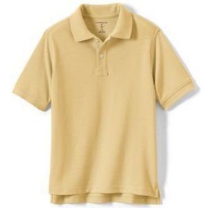 NWT LANDS' END UNIFORM KIDS SHORT SLEEVE MESH POLO SHIRT MAIZE MEDIUM 10-12